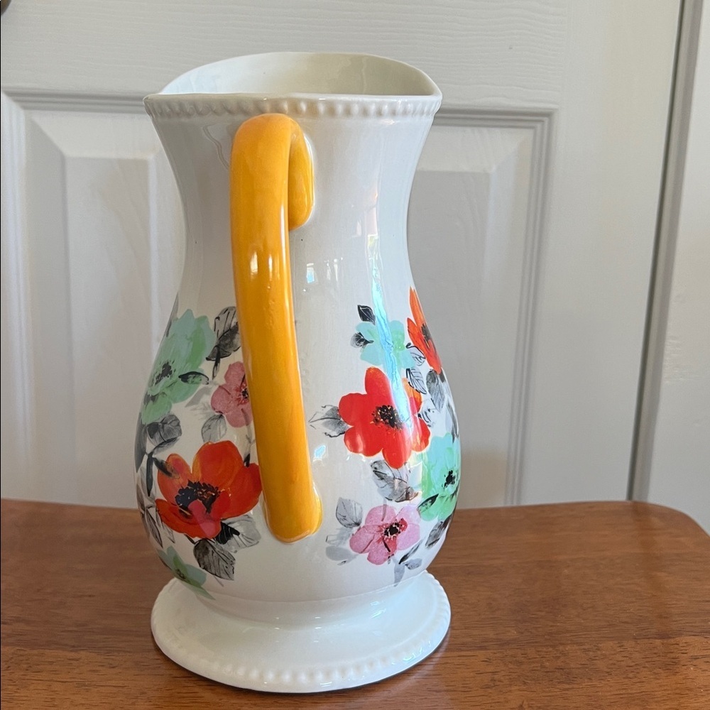 The Pioneer Woman Flea Market White Decorated Floral 2-Quart Pitcher - Picture 5 of 11